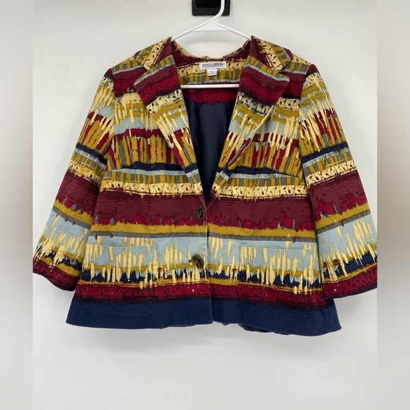 Pendleton Women's Size 14
Blazer Ikat Tribal Multi colored A-line Cotton Blend - Picture 3 of 7